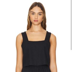 NWT Show Me Your Mumu Tara Crop Top Black Linen m